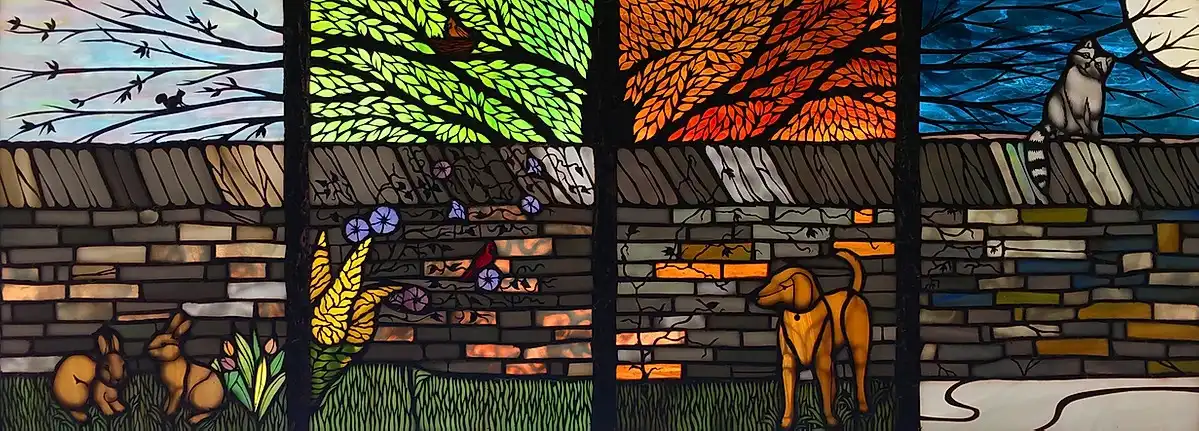 Margo-D-Marquette-Aesop's-Tiffany-Glass-Fall-&-Winter-Animal-Panels (9)