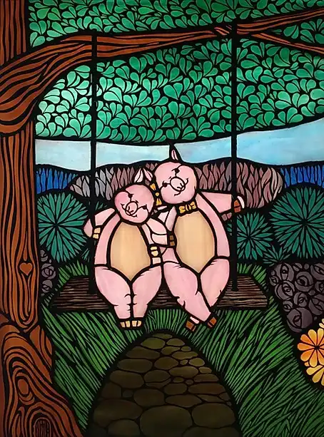 Margo-D-Marquette-Aesop's-Tiffany-Glass-Spring & Summe Animal Panels (42)